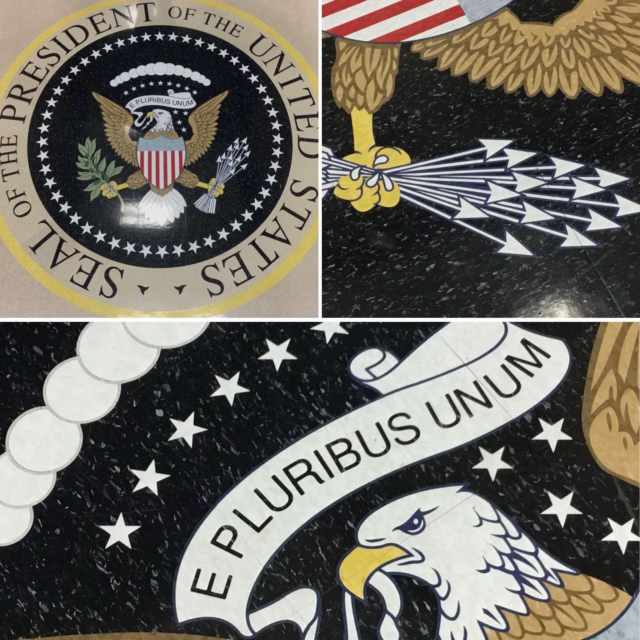 Load video: VCT Logo by Waterjet Works: Seal of the President of the United States, 2022.