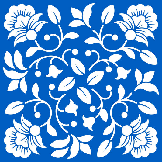 Art Tiles: Desert Blue Floral