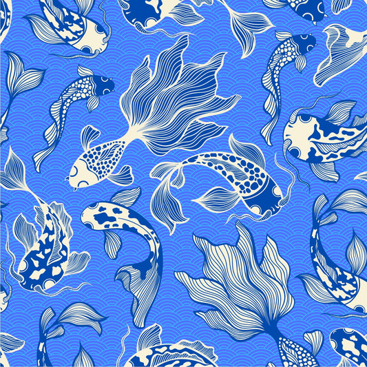 Art Tiles: Koi Traditional (Blue)