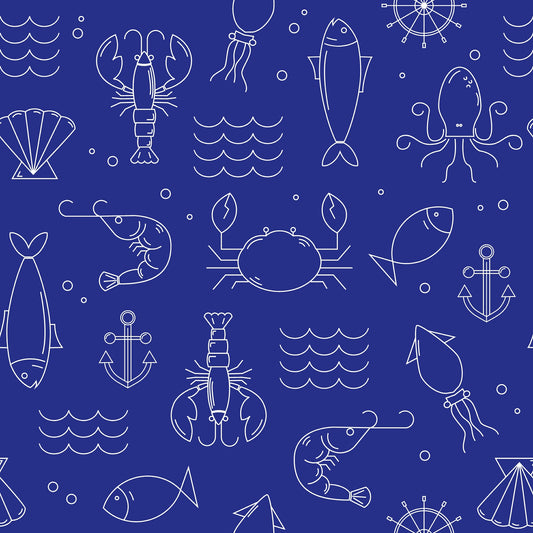 Art Tiles: Lobster Night (Blue)