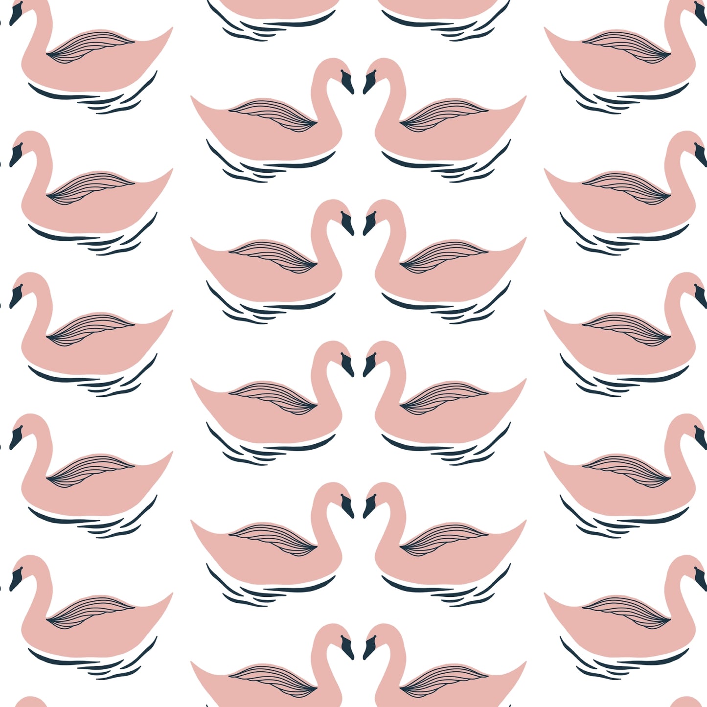 Art Tiles: Swans (Blush)