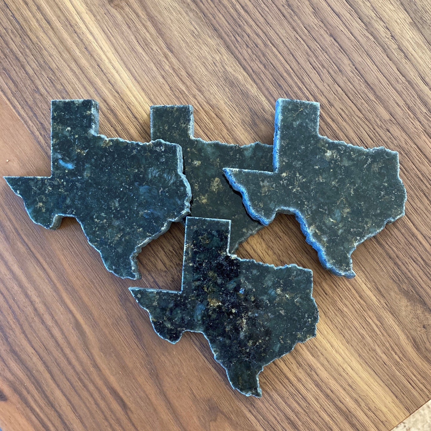 Texas Stone Coasters Set: Almost Oil Black