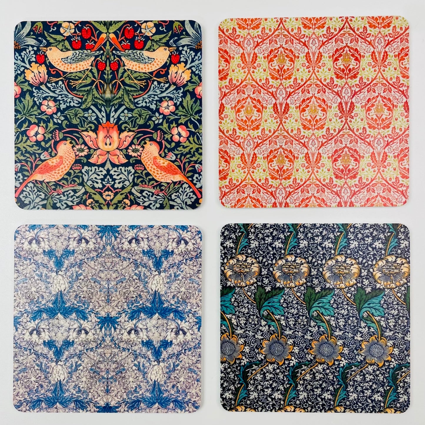 Art Coasters Set: William Morris Floral Patterns Collection