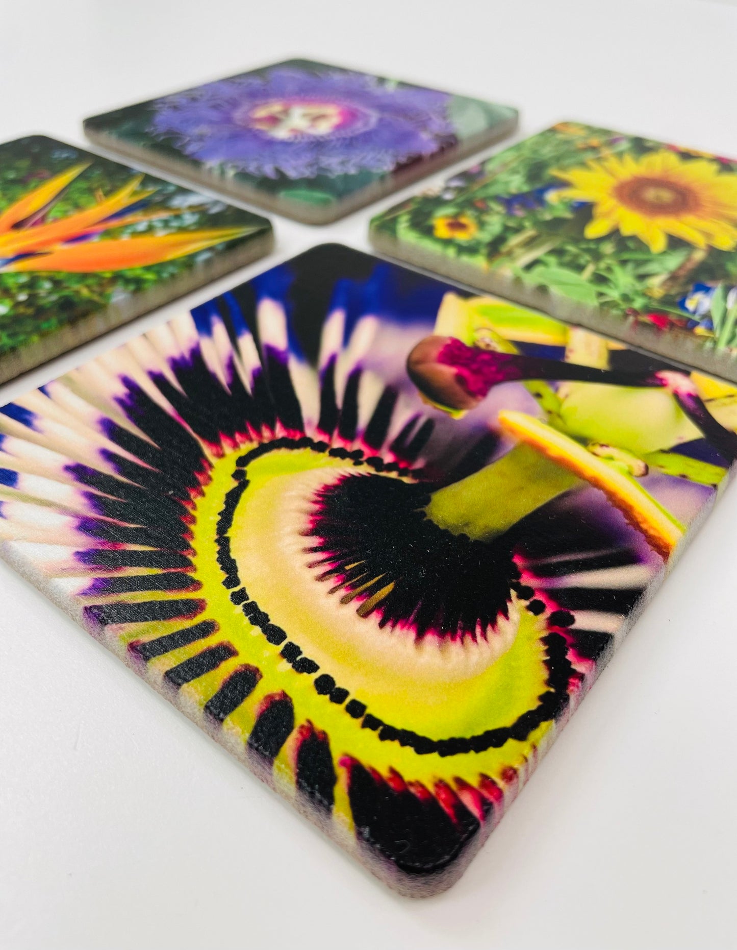 Art Coasters Set: Flowers