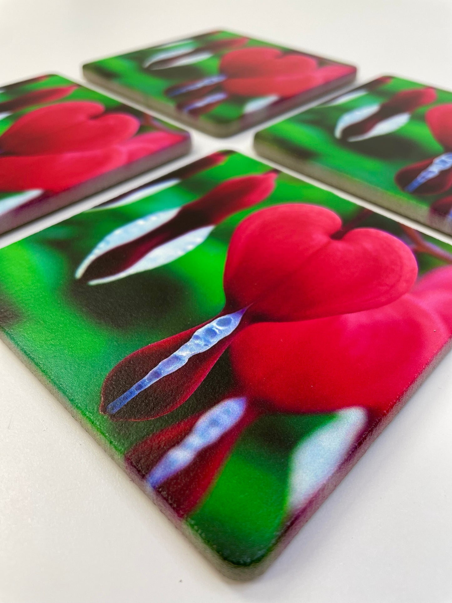 Art Coasters Set: Hearts Flowers