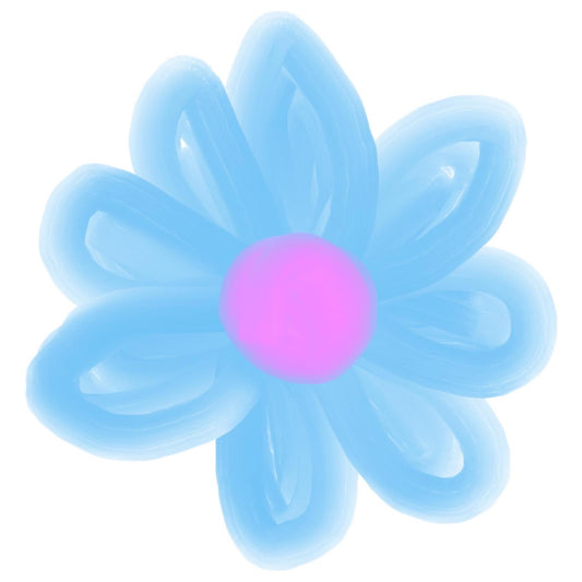 Art Tiles: Painted Flower (blue & pink)