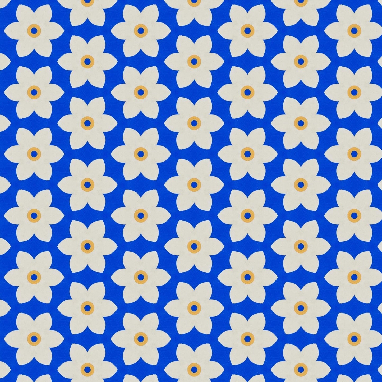 Art Tiles: Blue & White Daisies