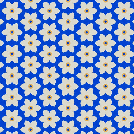 Art Tiles: Blue & White Daisies