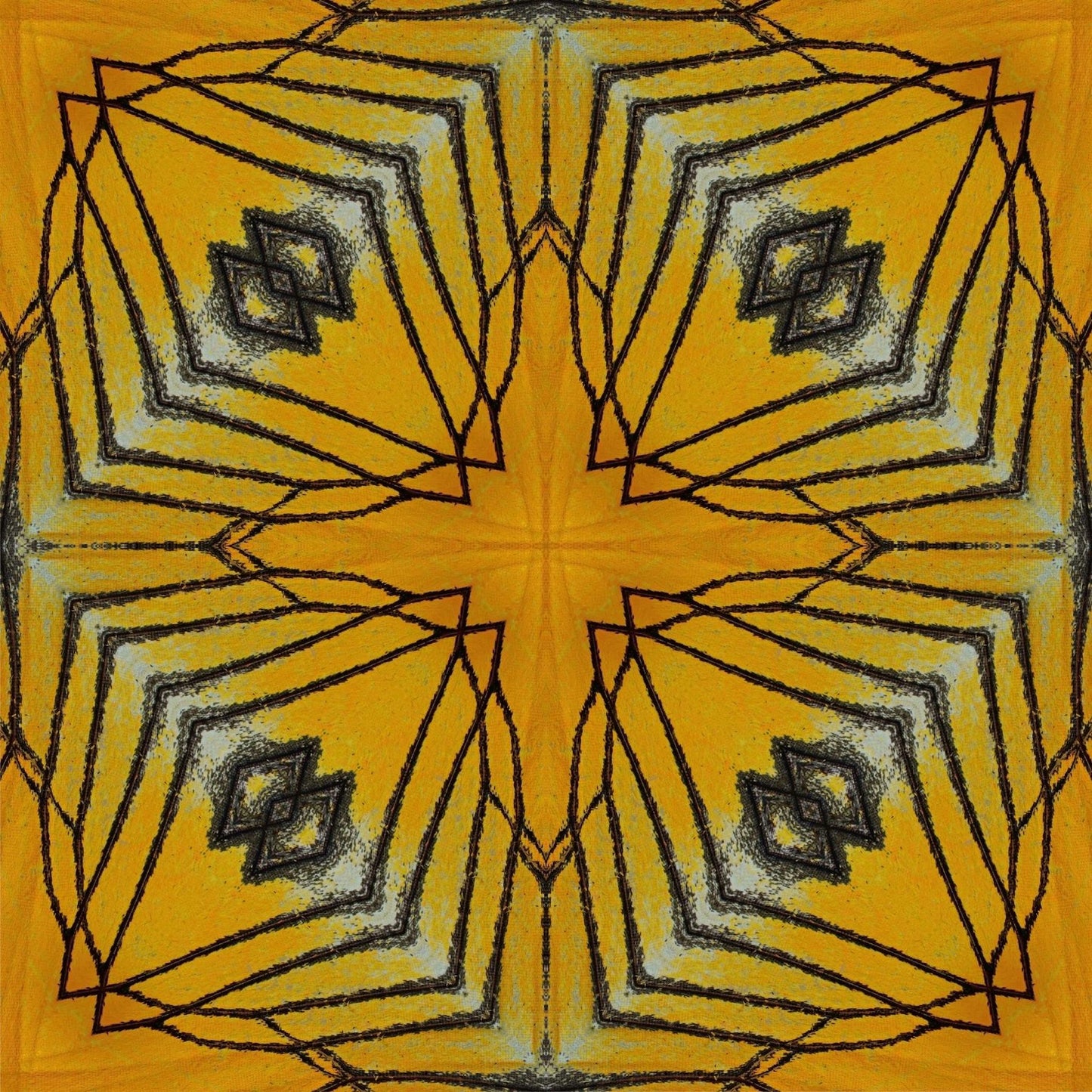 Art Tiles: Ochre Kaleidoscope