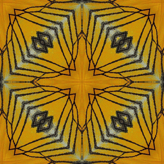 Art Tiles: Ochre Kaleidoscope