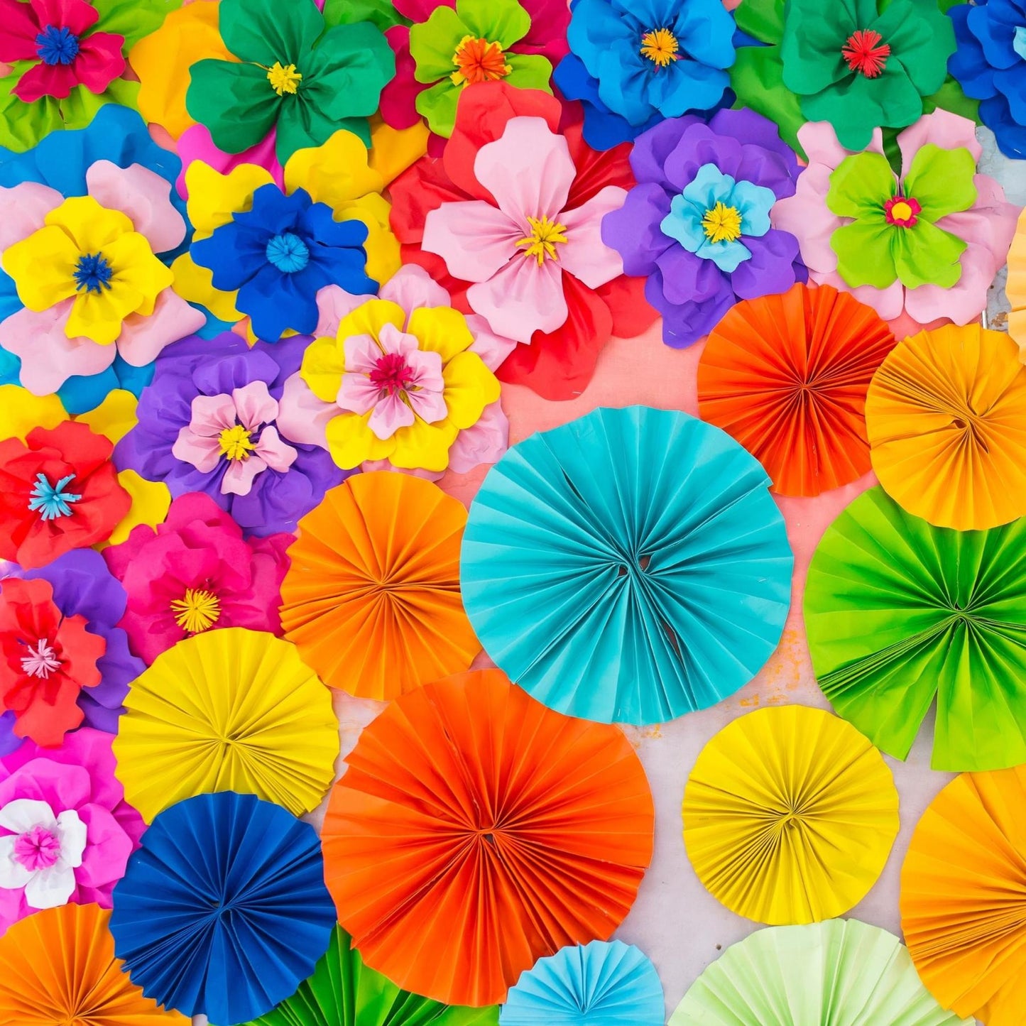 Art Tiles: Paper Umbrella Flowers