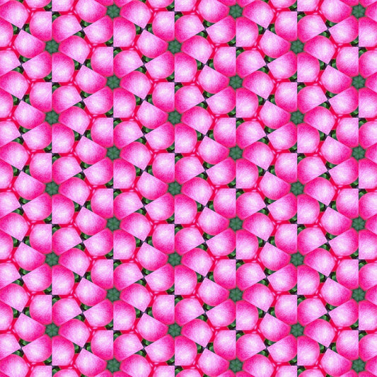 Art Tiles: Pixel Pink Flowers