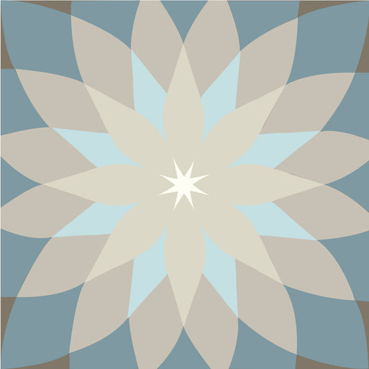 Art Tiles: Chrysanthemum - Blues