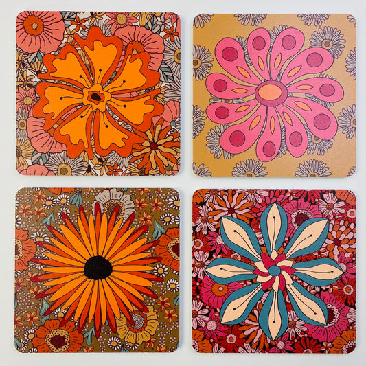 Coasters Set: Flower Child