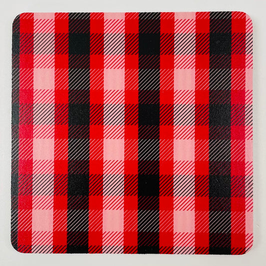 Coasters Set: Plaid