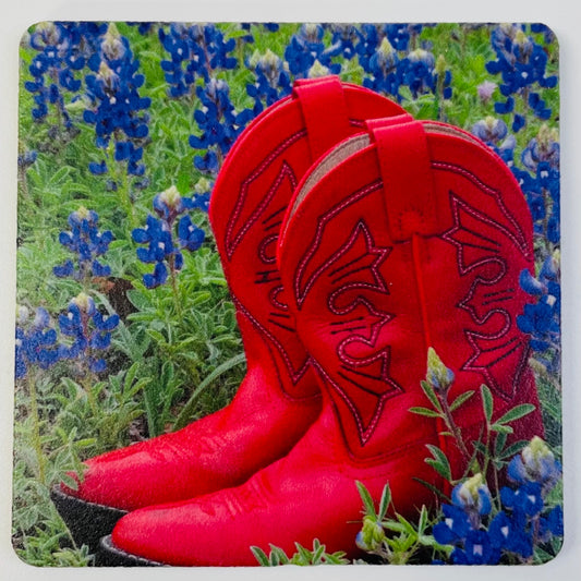 Coasters Set: Boots & Bluebonnets