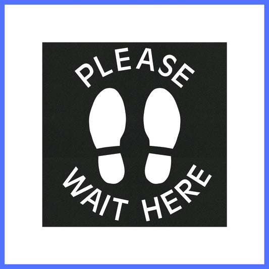 Social Distance Tiles - Please Wait Here (curved)