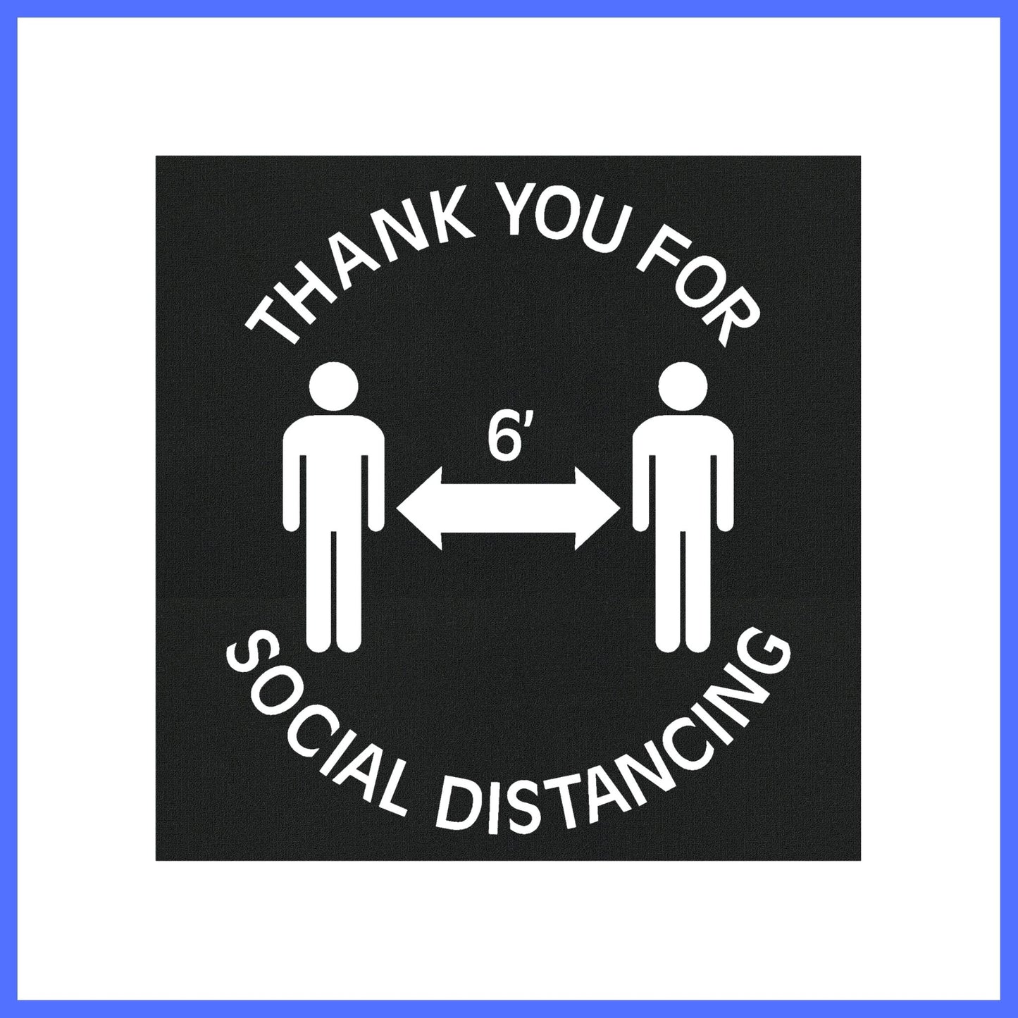 Social Distance Tiles - Thank You 6 ft. (circle)