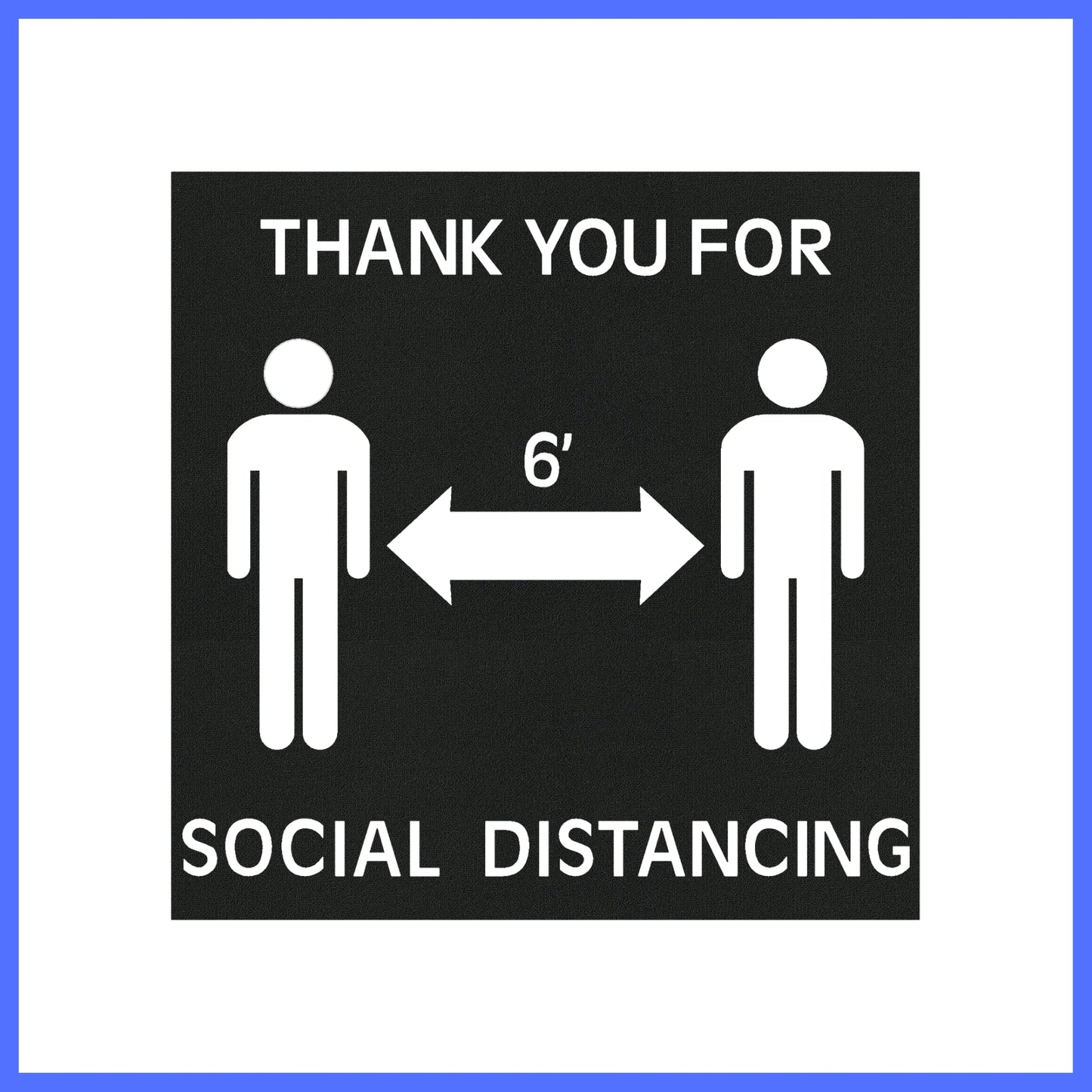 Social Distance Tiles - Thank you 6 ft.